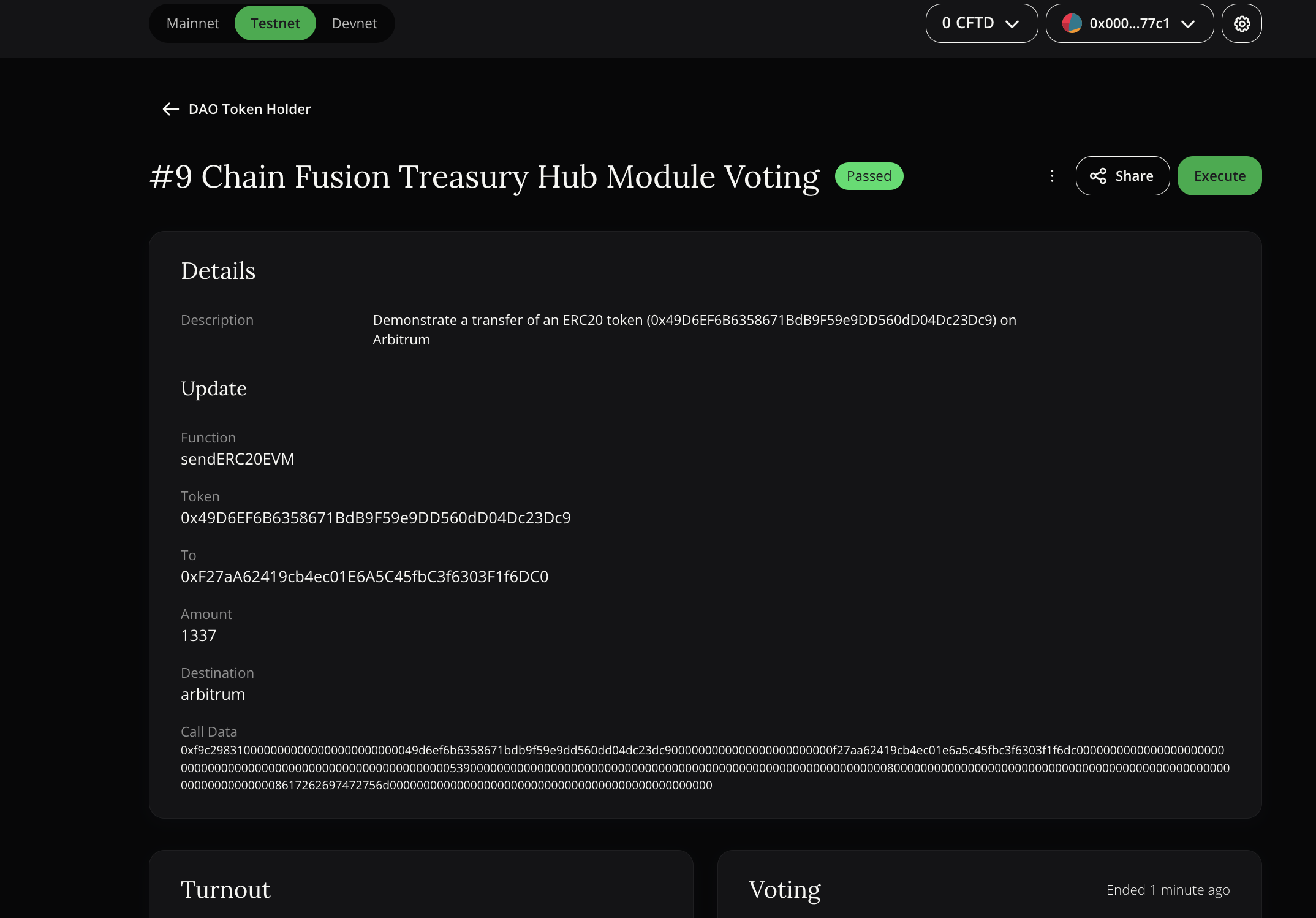 executing the proposal on Q